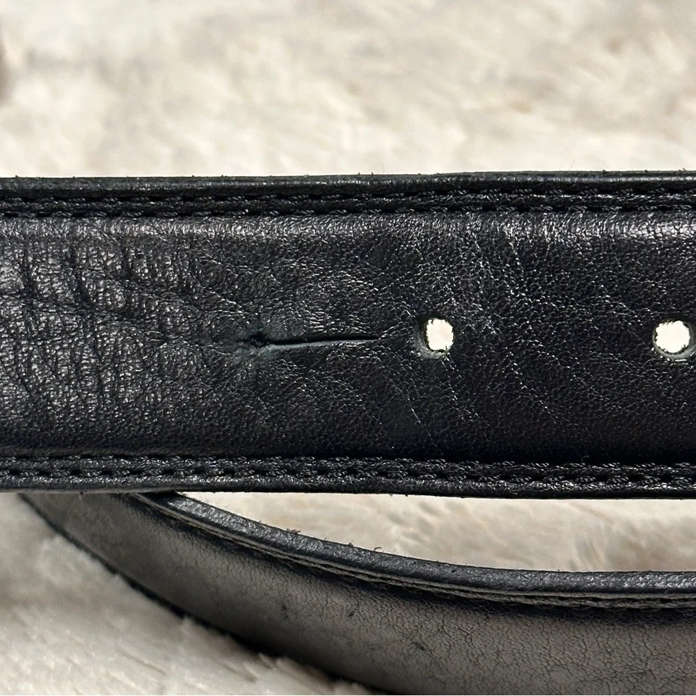 Gennaro Di Palma  Made in Italy Men's Belt Genuine Leather BLack , Silver 40